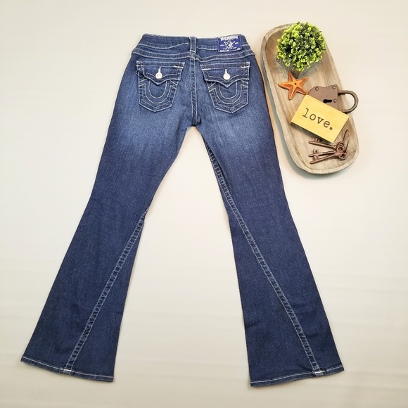 True Religion Denim - True Religion dark wash Flare twisted seam jeans